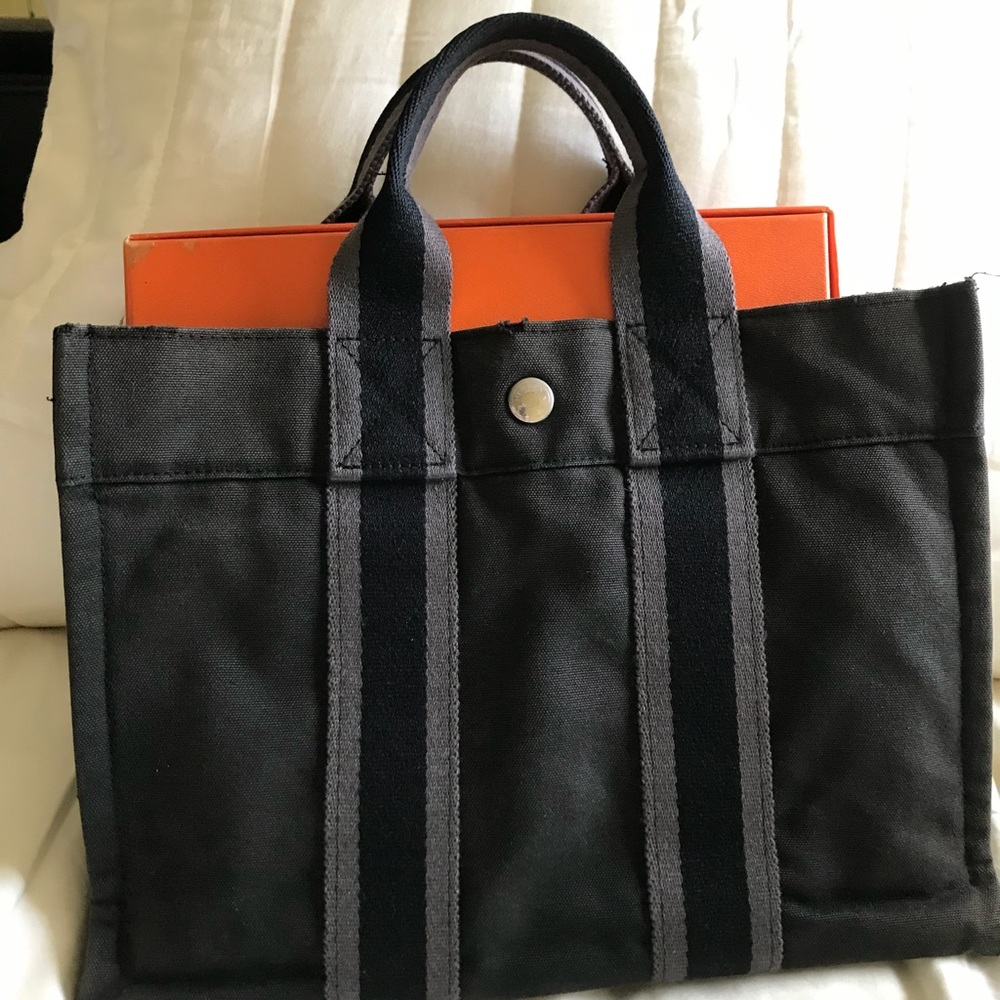*SOLD* Hermès Fourre Tout PM (small) Black & Gray Bag